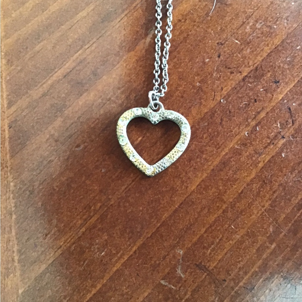 Two-Tone Heart Pendant Necklace